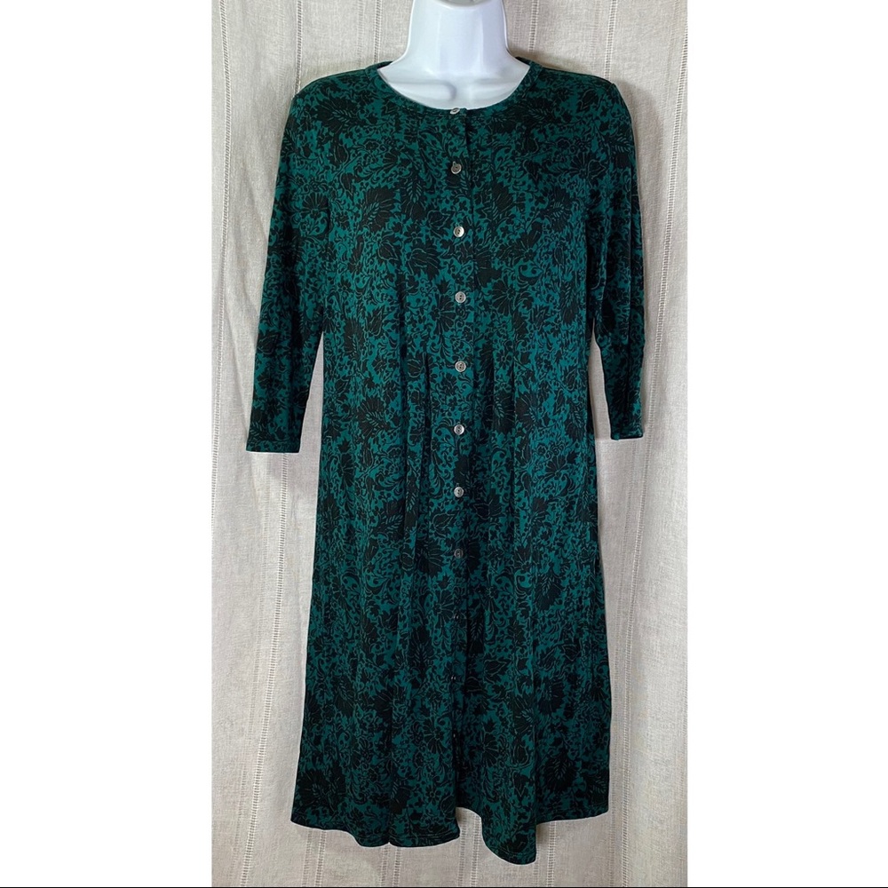 J. Jill Floral Fit & Flare Button Down Casual Dress